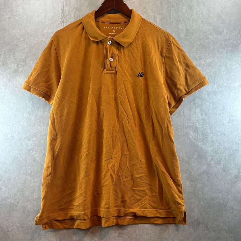 Aeropostale Men's Orange and Yellow Polo-shirts